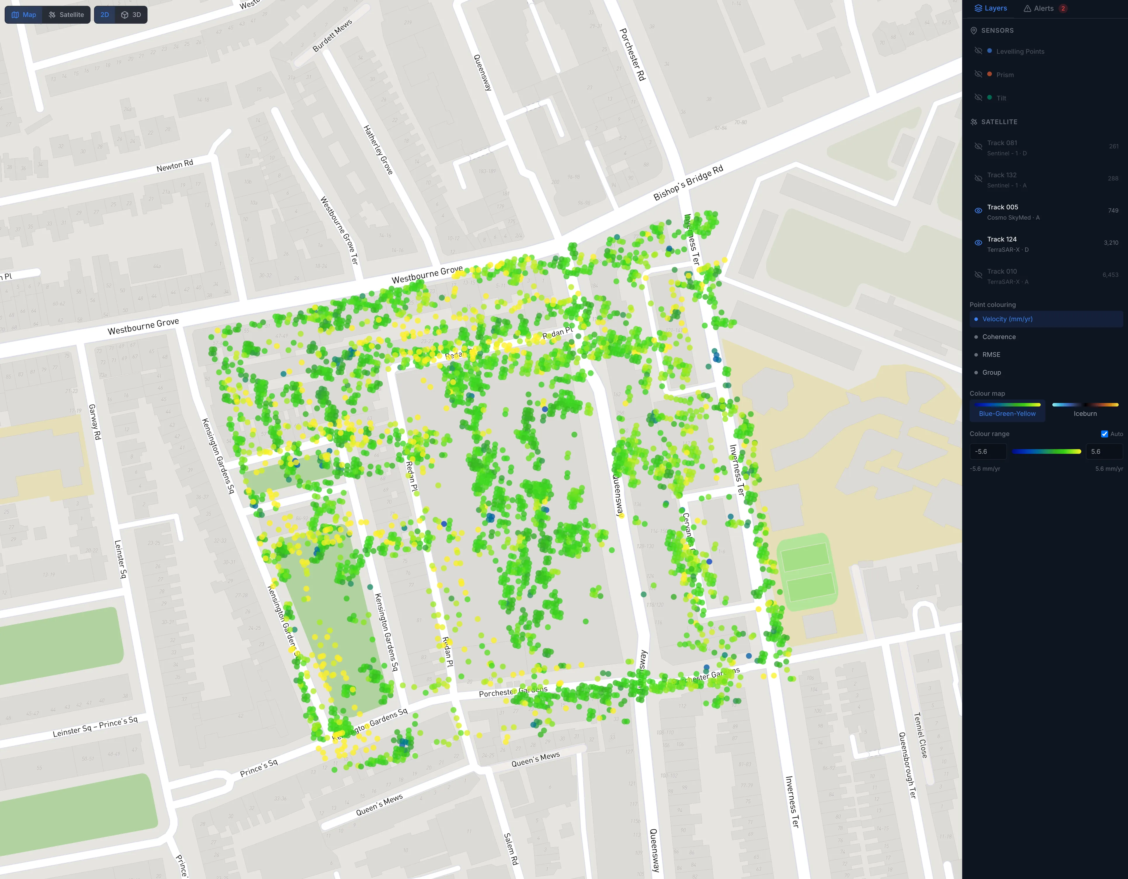 The BKWAI platform: measured ground movement mapped point by point