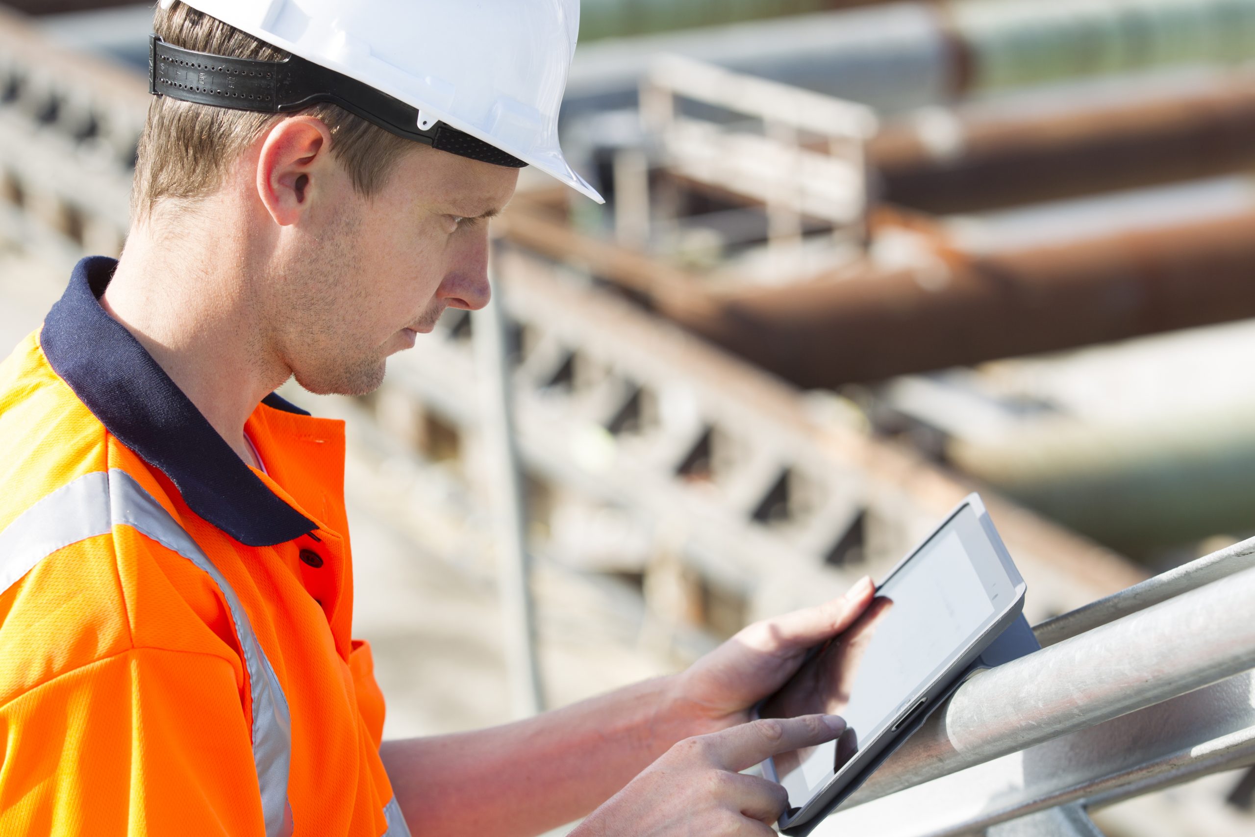 Construction worker working at a building site